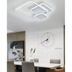 PLAFONIERA LUCE FREDDA LED QUADRATA 50W LAMPADARIO SOFFITTO BIANCO MODERNO 50064