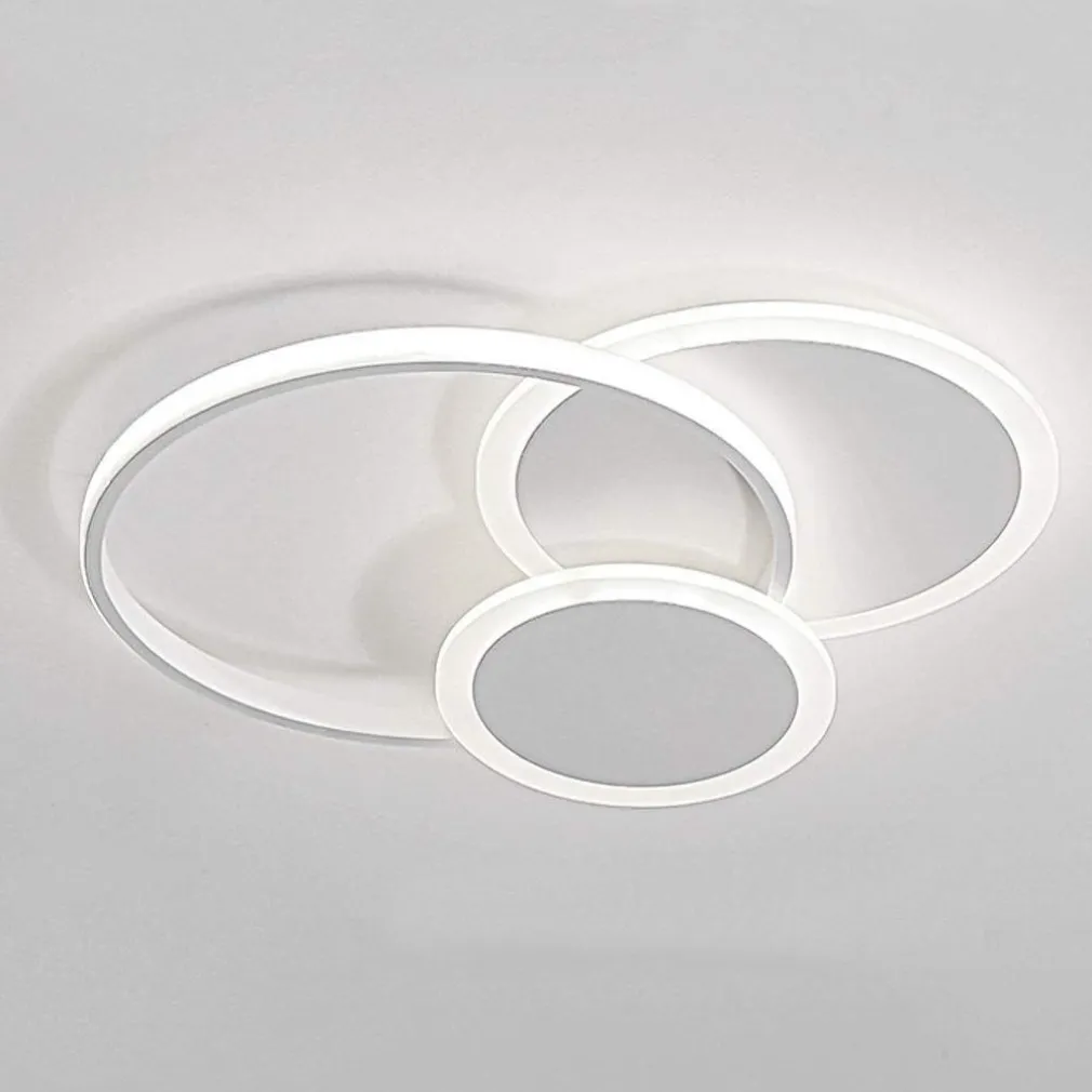 PLAFONIERA LUCE FREDDA LED CERCHI 38W LAMPADARIO A SOFFITTO BIANCO MODERNO 50026