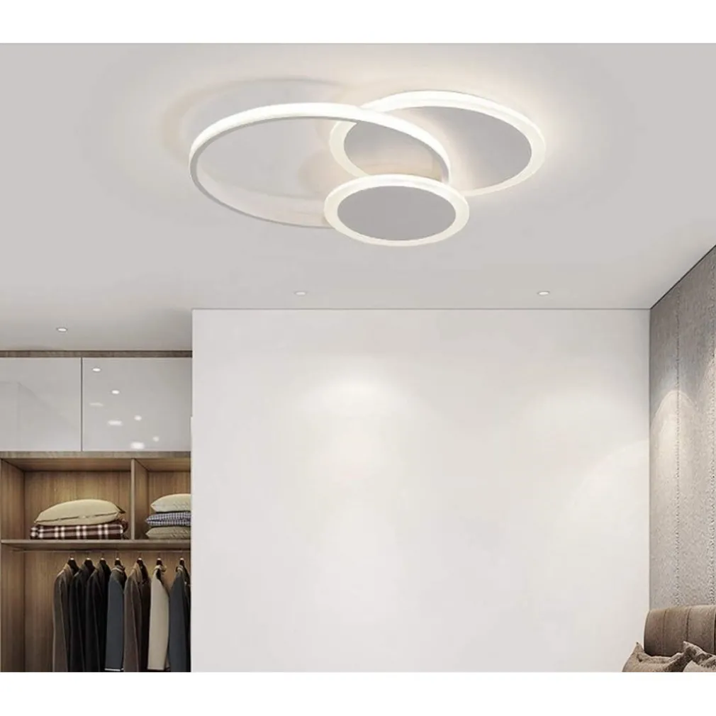 PLAFONIERA LUCE FREDDA LED CERCHI 38W LAMPADARIO A SOFFITTO BIANCO MODERNO 50026