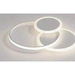 PLAFONIERA LUCE FREDDA LED CERCHI 38W LAMPADARIO A SOFFITTO BIANCO MODERNO 50026