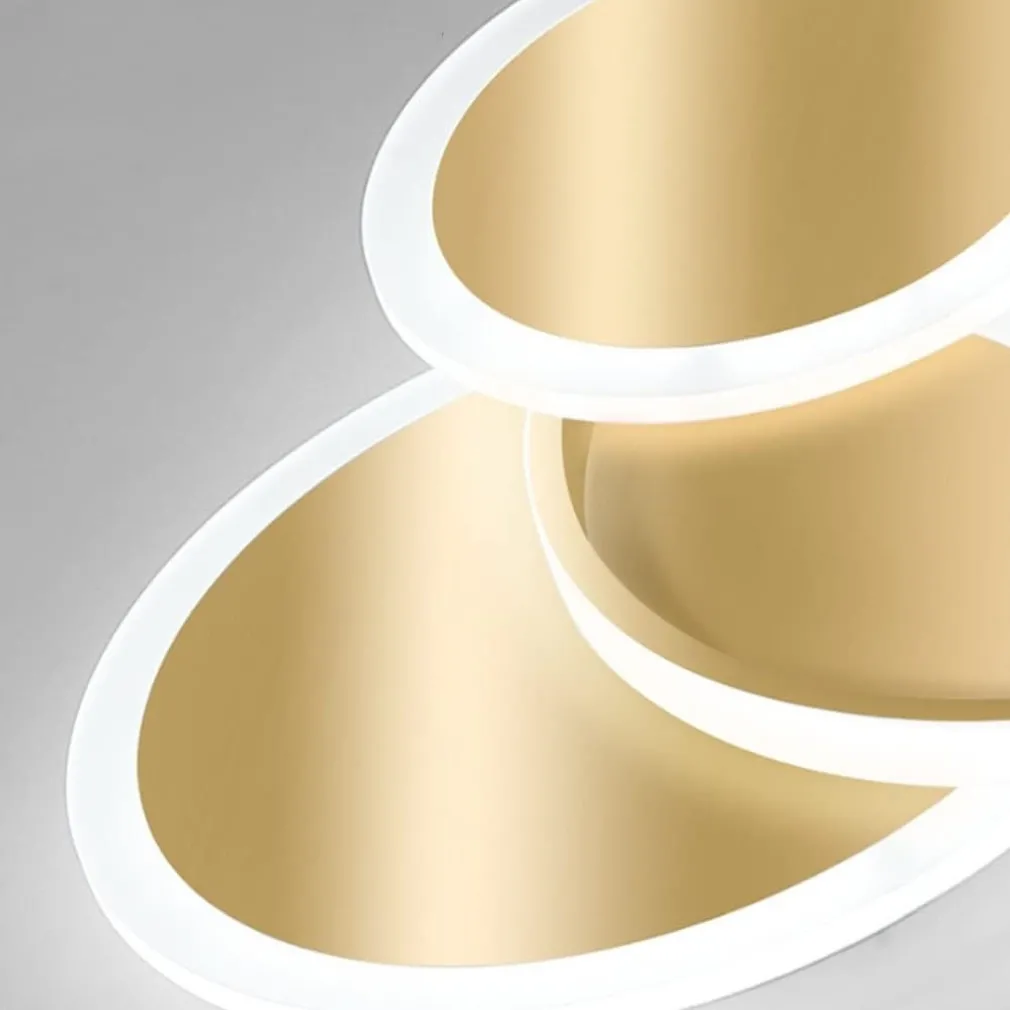 PLAFONIERA LUCE FREDDA LED CERCHI 38 W LAMPADARIO DA SOFFITTO ORO MODERNO 50040