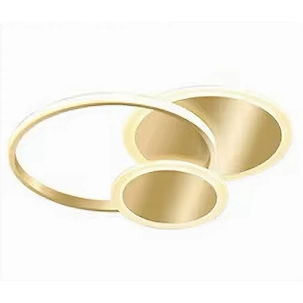 PLAFONIERA LUCE FREDDA LED CERCHI 38 W LAMPADARIO DA SOFFITTO ORO MODERNO 50040