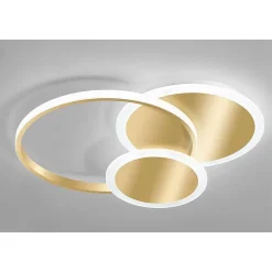 PLAFONIERA LUCE FREDDA LED CERCHI 38 W LAMPADARIO DA SOFFITTO ORO MODERNO 50040