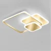 PLAFONIERA LUCE FREDDA LED QUADRATA 50 W LAMPADARIO A SOFFITTO ORO MODERNO 50088
