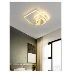 PLAFONIERA LUCE FREDDA LED QUADRATA 50 W LAMPADARIO A SOFFITTO ORO MODERNO 50088