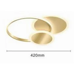 PLAFONIERA LUCE NATURALE LED CERCHI 38W LAMPADARIO DA SOFFITTO ORO MODERNO 50033