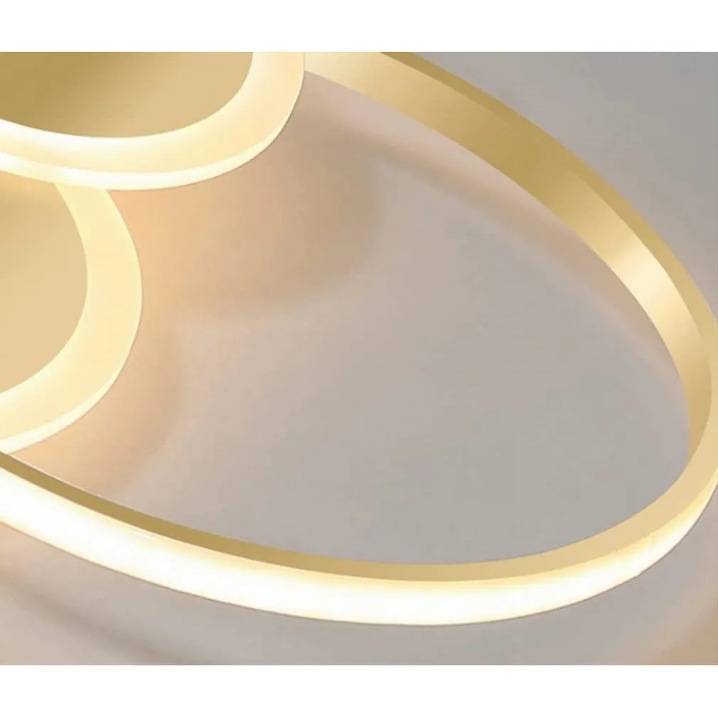 PLAFONIERA LUCE NATURALE LED CERCHI 38W LAMPADARIO DA SOFFITTO ORO MODERNO 50033