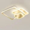 PLAFONIERA LUCE NATURALE LED QUADRATA 50W LAMPADARIO A SOFFITTO ORO MODERNO 50071