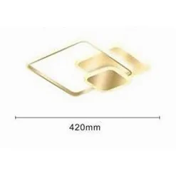 PLAFONIERA LUCE NATURALE LED QUADRATA 50W LAMPADARIO A SOFFITTO ORO MODERNO 50071
