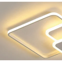 PLAFONIERA LUCE NATURALE LED QUADRATA 50W LAMPADARIO A SOFFITTO ORO MODERNO 50071