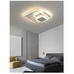 PLAFONIERA LUCE NATURALE LED QUADRATA 50W LAMPADARIO SOFFITTO BIANCO MODERNO 50057
