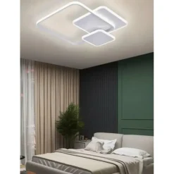 PLAFONIERA LUCE NATURALE LED QUADRATA 50W LAMPADARIO SOFFITTO BIANCO MODERNO 50057