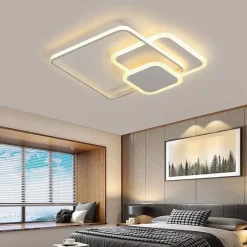 PLAFONIERA LUCE NATURALE LED QUADRATA 50W LAMPADARIO SOFFITTO BIANCO MODERNO 50057