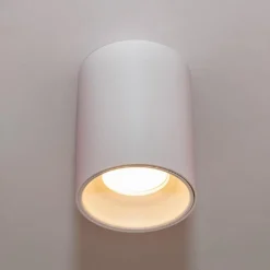 PLAFONIERA MODERNA FARETTO CILINDRO ESTERNO DA SOFFITTO ATTACCO GU10 LUCE 230V
