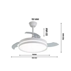 PLAFONIERA MODERNA LED CON VENTILATORE SOFFITTO CAMBIA 3 LUCI TELECOMANDO F7189