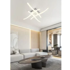 PLAFONIERA MODERNA LED SOFFITTO CON BRACCI A ONDA LUCE FREDDA NATURALE CALDA C05