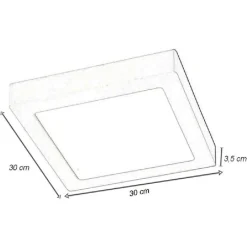 PLAFONIERA PANNELLO LED 24 WATT QUADRATO CCT TRE COLORAZIONE DI LUCE P300B-Q3C