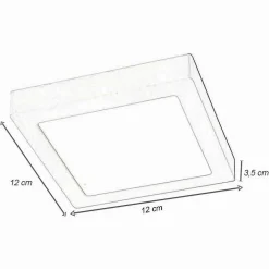 PLAFONIERA PANNELLO LED QUADRATO 6 WATT CCT TRE COLORAZIONE DI LUCE P120B-Q3C