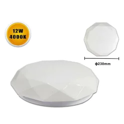 PLAFONIERA SOFFITTO LAVORATA 12 WATT 24 LED SMD 5730 LUCE 3000K 4000K 6500K C-02