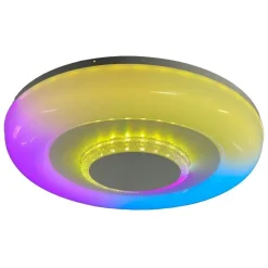 PLAFONIERA SOFFITTO LUCE LED RGB BLUETOOTH CASSA TELECOMANDO DIMMERABILE C44-RGB-O
