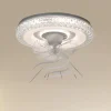 PLAFONIERA SOFFITTO TONDA CRISTALLI VENTOLA LAMPADA VENTILATORE LUCE 3200K-6500K 33238