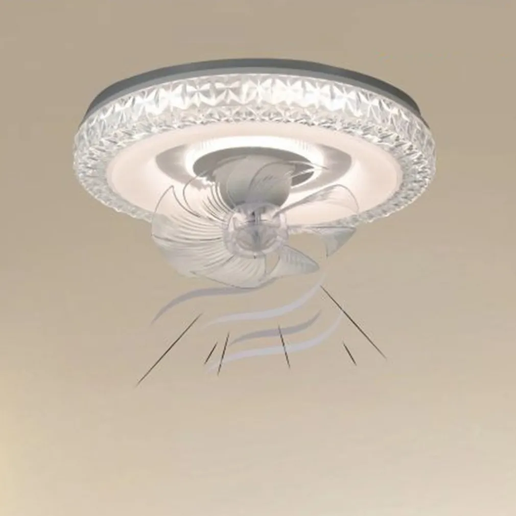 PLAFONIERA SOFFITTO TONDA CRISTALLI VENTOLA LAMPADA VENTILATORE LUCE 3200K-6500K 33238