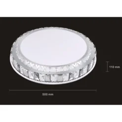PLAFONIERA SOFFITTO 65W Ø50CM LED DESIGN A STRATI CRISTALLI ROTONDO LUCE FREDDA 48316