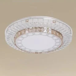PLAFONIERA SOFFITTO 65W Ø50CM LED DESIGN A STRATI CRISTALLI CATENA LUCE FREDDA 10805