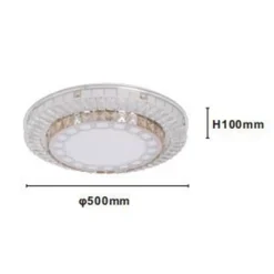 PLAFONIERA SOFFITTO 65W Ø50CM LED DESIGN A STRATI CRISTALLI CATENA LUCE FREDDA 10805