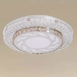 PLAFONIERA SOFFITTO 45W Ø40CM LED DESIGN A STRATI CRISTALLI VORTICE LUCE FREDDA 04067