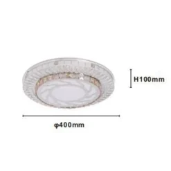 PLAFONIERA SOFFITTO 45W Ø40CM LED DESIGN A STRATI CRISTALLI VORTICE LUCE FREDDA 04067
