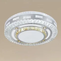 PLAFONIERA SOFFITTO 65W Ø50CM LED DESIGN TONDO A STRATI CON CRISTALLI LUCE FREDDA 17814