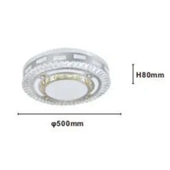 PLAFONIERA SOFFITTO 65W Ø50CM LED DESIGN TONDO A STRATI CON CRISTALLI LUCE FREDDA 17814