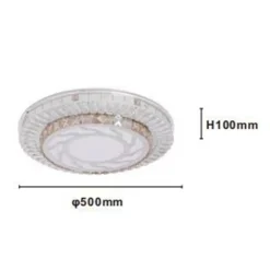 PLAFONIERA SOFFITTO 65W Ø50CM LED DESIGN A STRATI CRISTALLI VORTICE LUCE FREDDA 27683