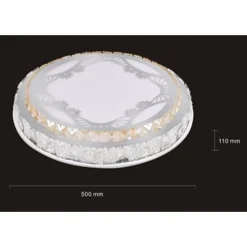 PLAFONIERA SOFFITTO 65W Ø50CM LED TONDO A STRATI CRISTALLI DECORATO LUCE FREDDA 63283