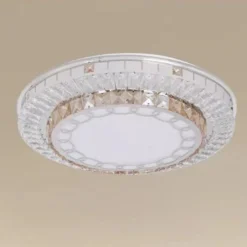 PLAFONIERA SOFFITTO 45W Ø40CM LED DESIGN A STRATI CRISTALLI CATENA LUCE FREDDA 03531