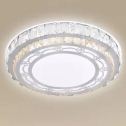 PLAFONIERA SOFFITTO 60W Ø50CM LED TONDO A STRATI CON CRISTALLI FLOREALE LUCE FREDDA 13675