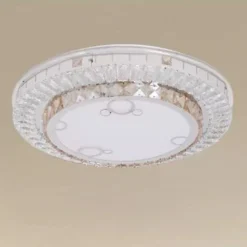 PLAFONIERA SOFFITTO 45W Ø40CM LED DESIGN A STRATI CON CRISTALLI BOLLE LUCE FREDDA 68551