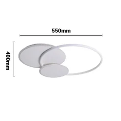 PLAFONIERA TONDA A 3 CERCHI LED A TRIPLA COLORAZIONE DI LUCE 37W ULTRA MODERNO C32-3C