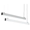 PLAFONIERA 40W 120CM CON CAVI SOSPENSIONE ALLUMINIO SILVER ILLUMINAZIONE LUCE 6500K 00640
