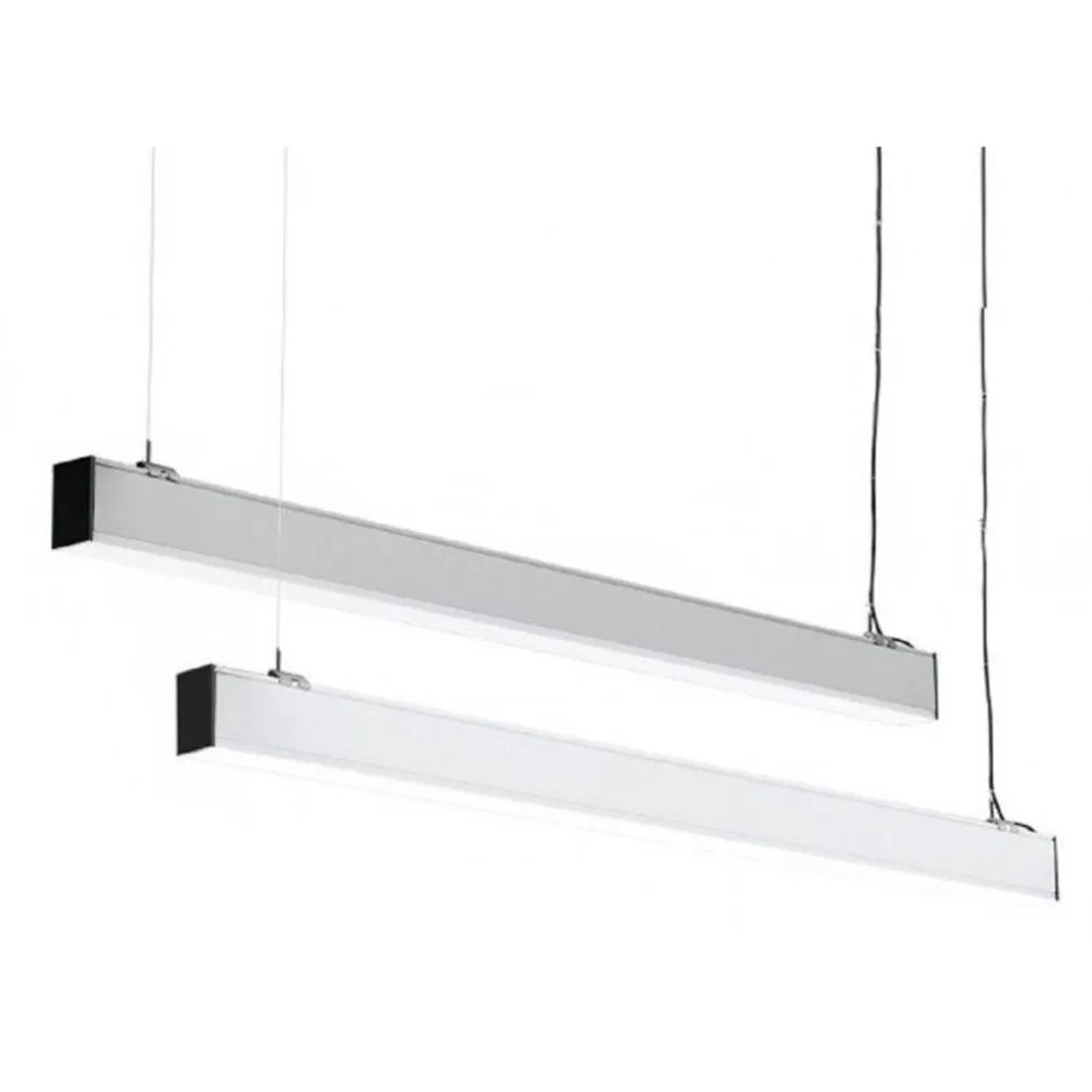 PLAFONIERA 40W 120CM CON CAVI SOSPENSIONE ALLUMINIO SILVER ILLUMINAZIONE LUCE 6500K 00640