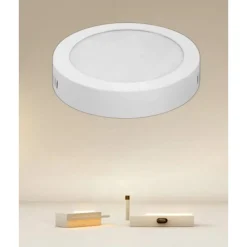 PLAFONIERE LED 12W LUCE 3000K-6500K TONDO SOFFITTO PARETE INTERRUTTORE 1320LM 00137