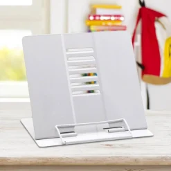 POGGIA LIBRI PIEGHEVOLE ESPOSITORE IN METALLO PORTA DOCUMENTI REGOLABILE LETTURA