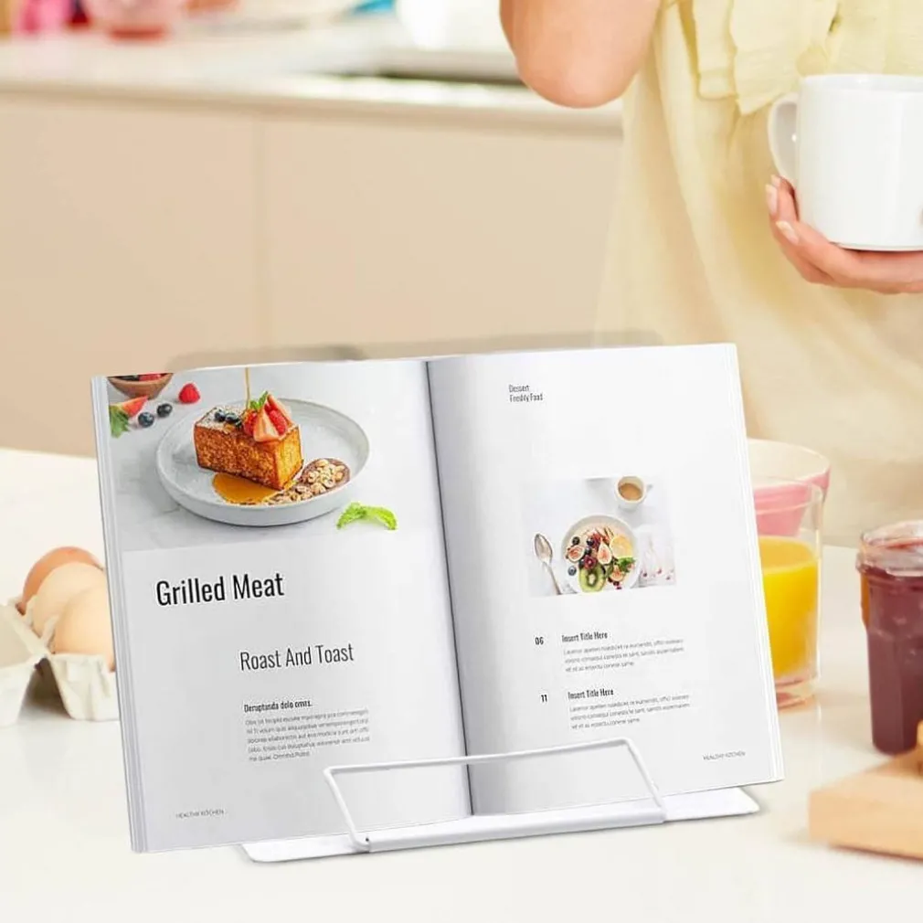 POGGIA LIBRI PIEGHEVOLE ESPOSITORE IN METALLO PORTA DOCUMENTI REGOLABILE LETTURA