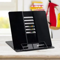 POGGIA LIBRI PIEGHEVOLE ESPOSITORE IN METALLO PORTA DOCUMENTI REGOLABILE LETTURA