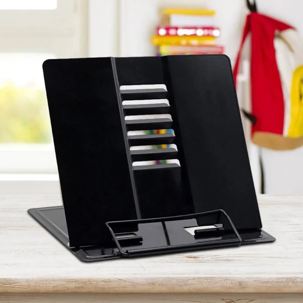 POGGIA LIBRI PIEGHEVOLE ESPOSITORE IN METALLO PORTA DOCUMENTI REGOLABILE LETTURA