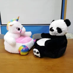 POLTRONA DIVANO PER BAMBINI SEDIA IN MORBIDO PELUCHE ANIMALE VARI SOGGETTI