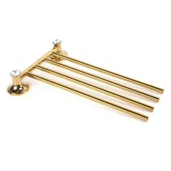 PORTA ASCIUGAMANI 4 ASTE SUPPORTO PER BAGNO DA MURO CASA DORATO ORO DGO-112