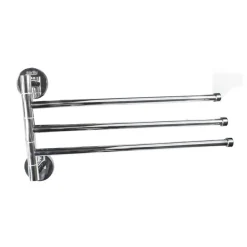 PORTA ASCIUGAMANI A PARETE A MURO CON 3 BRACCI MOVIBILI CON FISSAGGIO A VITI