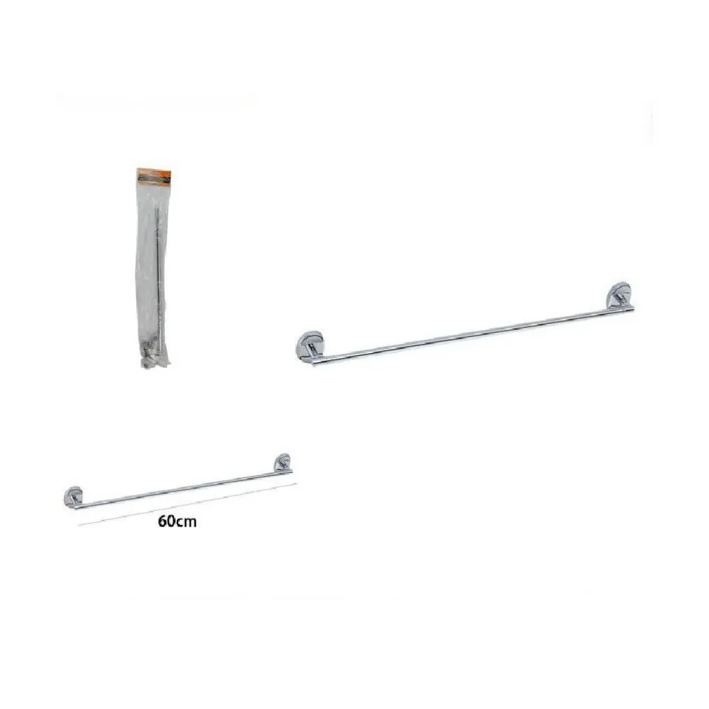 PORTA ASCIUGAMANI ACCIAIO PARETE BAGNO FISSAGGIO CON VITI O COLLA 60 CM 52000